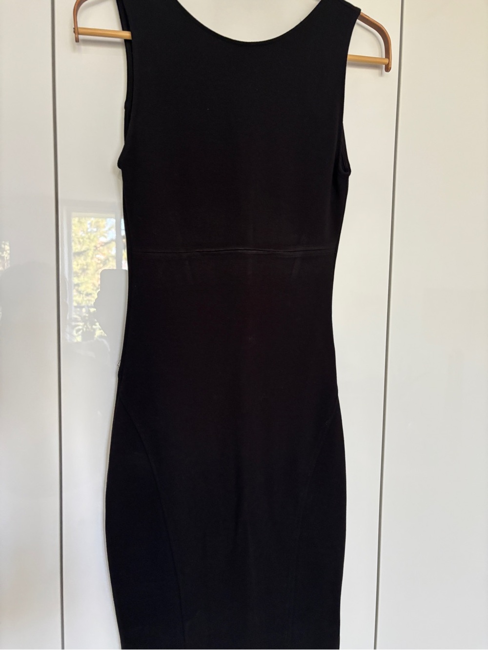 Helmut Lang Black Sleeveless Midi Sheath Dress